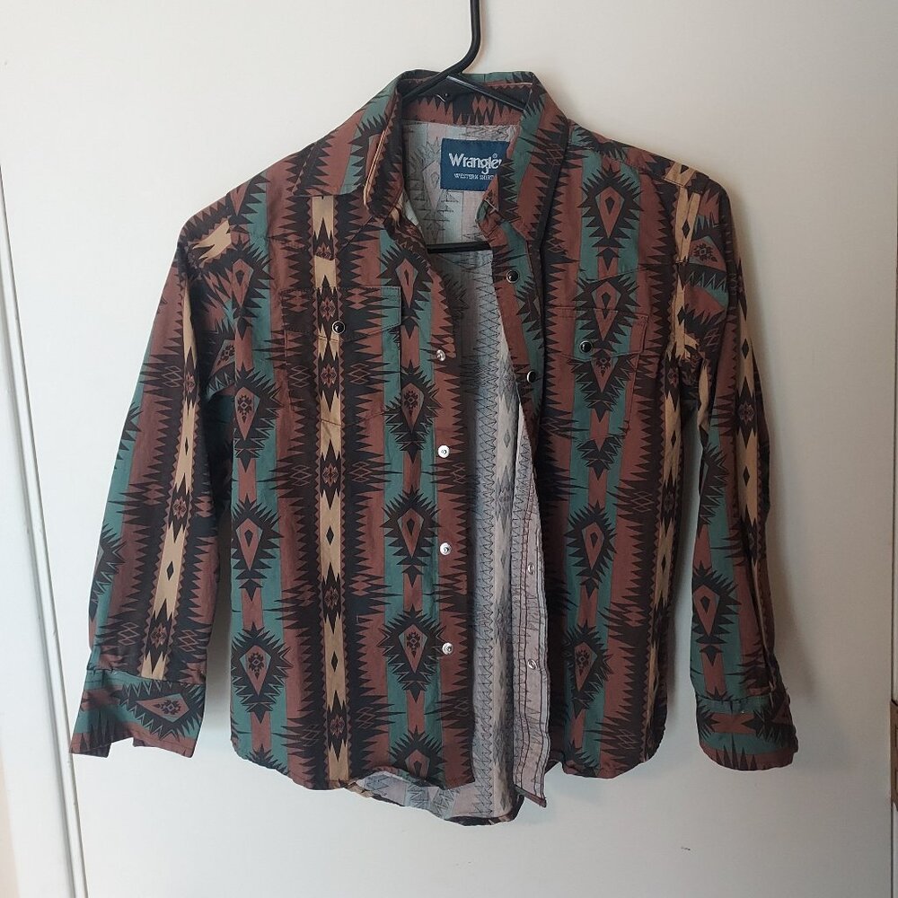 Wrangler western boys shirt size medium